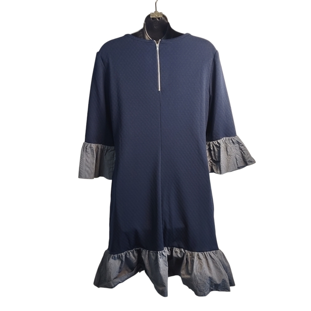 Vivi by Violet Weekend Women's Navy Blue Ruffled Dress Size M - Picture 2 of 8